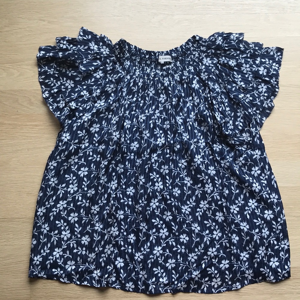 Ulla Johnson Short Sleeved Floral Blouse